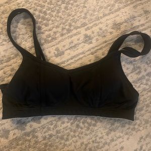 Small black sports bra with some padding